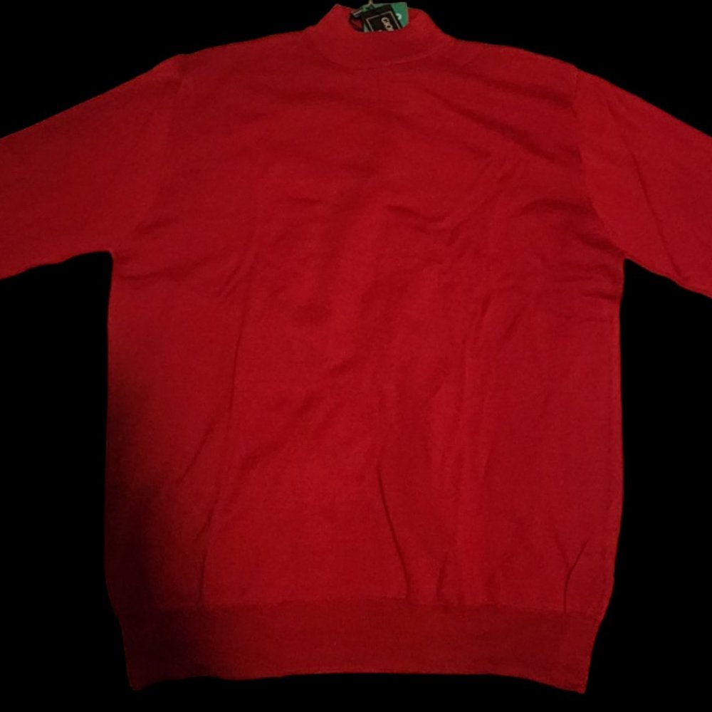 Gionfriddo Men's Italian Mock Turtleneck Sweater (Red, Size XXL)